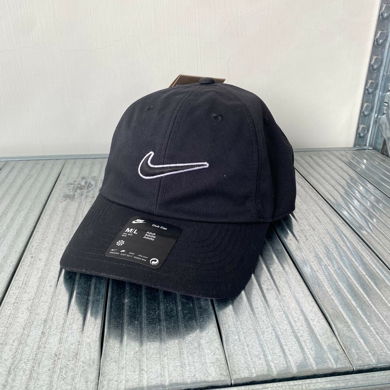 Nike Club 邊框刺繡logo 老帽 黑色 FB5369