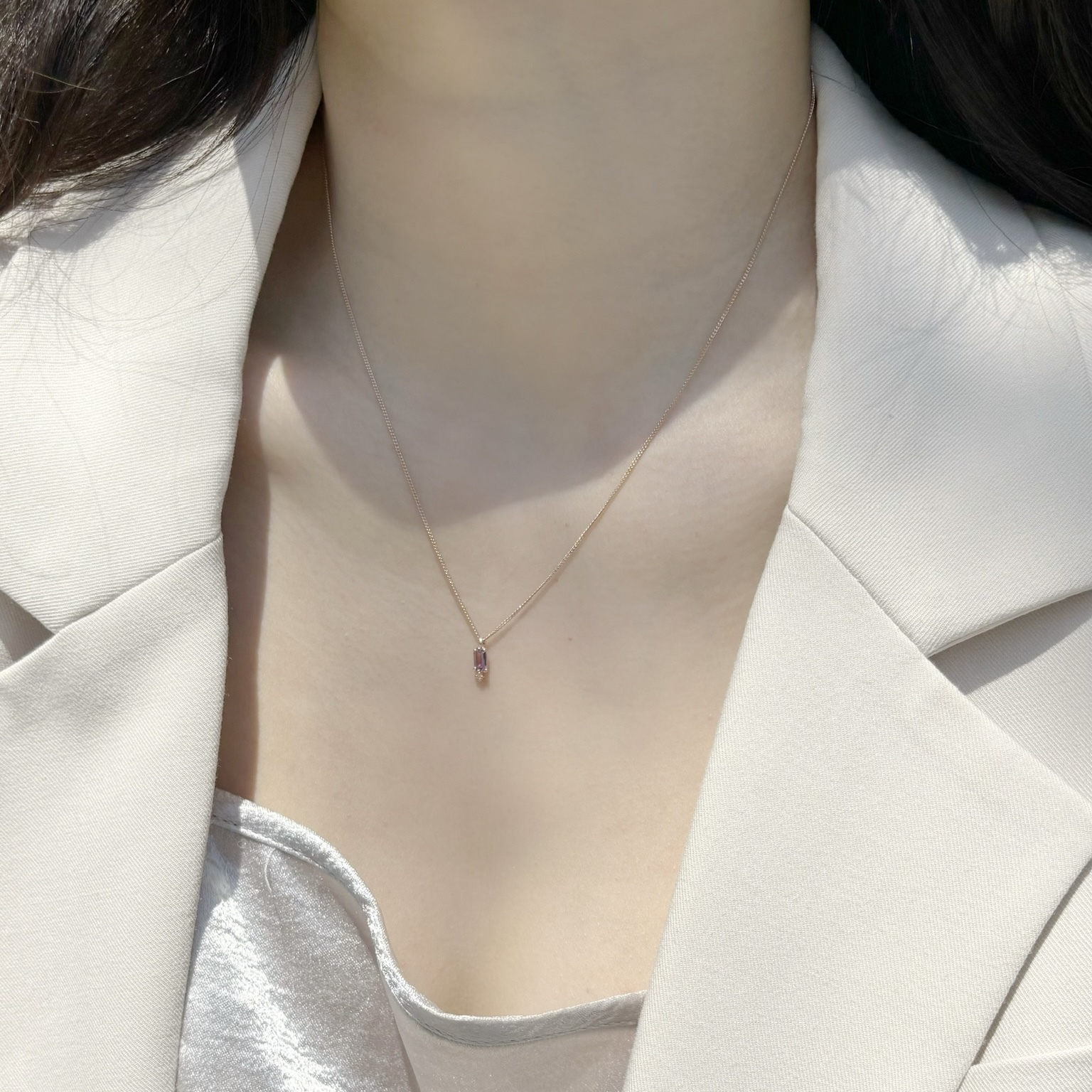 meteor長方紫水晶honey項鍊