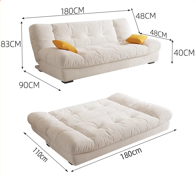 雲朵梳化床 牛奶絨 (深灰色-三人位 長180米)