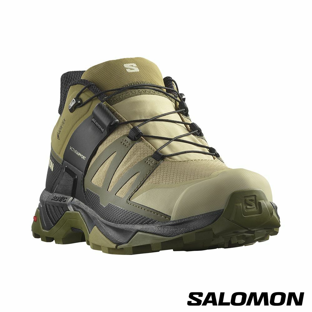 【SALOMON】男 X ULTRA 4 Goretex 低筒登山鞋 岩綠/橄欖綠/黑/ L47452900