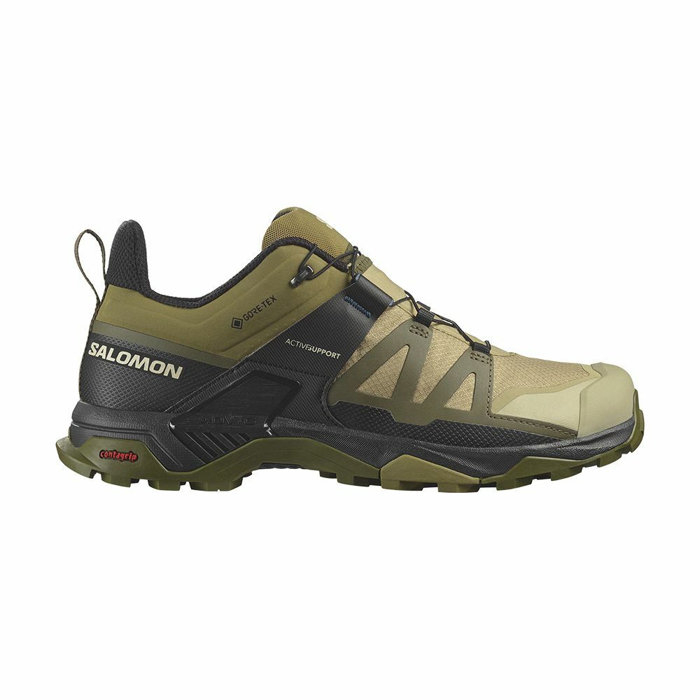 【SALOMON】男 X ULTRA 4 Goretex 低筒登山鞋 岩綠/橄欖綠/黑/ L47452900