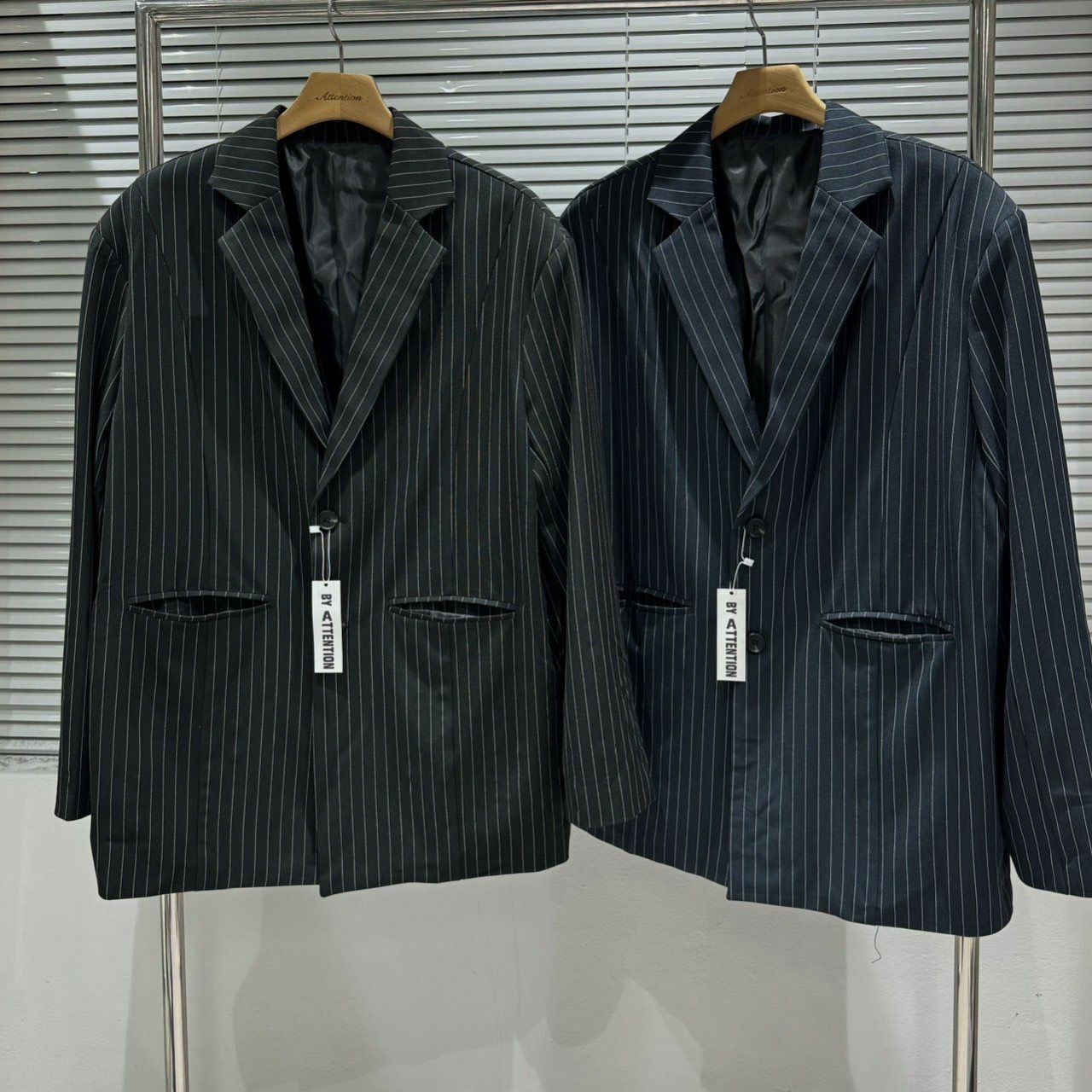 條子西裝褸 BY ATTENTION-149JK