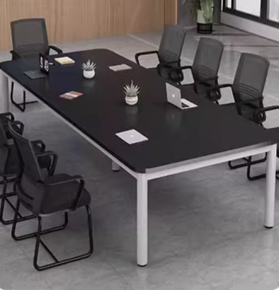 辦公桌/會議桌 (180x120x75 - 黑枱黑腳)