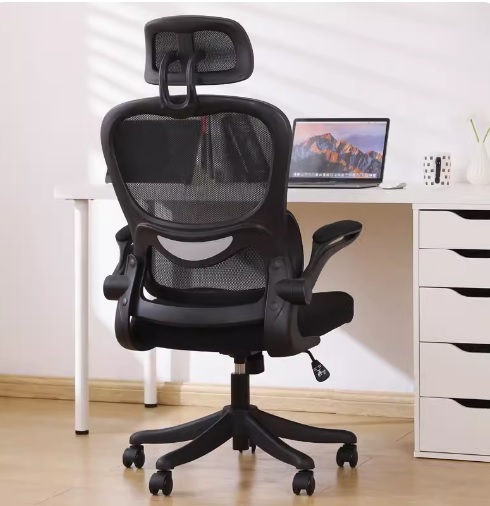 人體工學電腦椅 (K16-黑框黑網-動態撑腰-带頭枕)