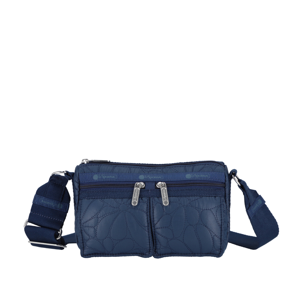 LeSportsac - E/W DOUBLE POCKET BAG 雙口袋肩背包 - 海軍藍壓紋