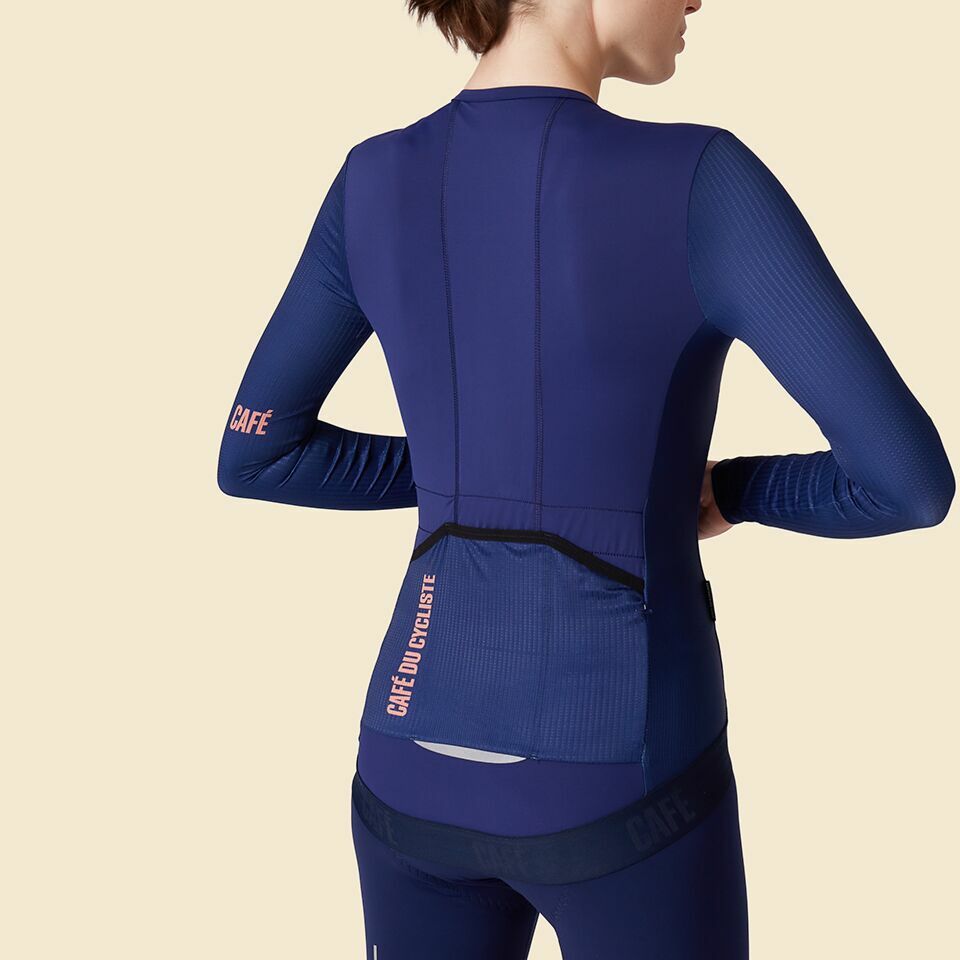 CAFE DU CYCLISTE ROXANE WOMEN LONG SLEEVE JERSEY - NAVY