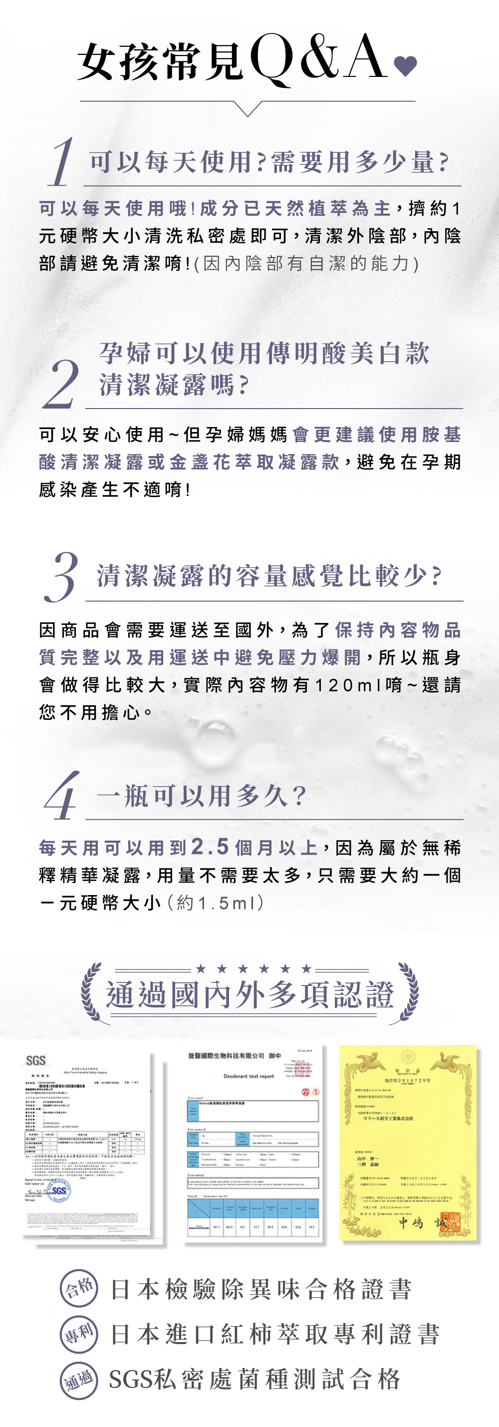 Relove 胺基酸私密潔淨凝露 常見問題