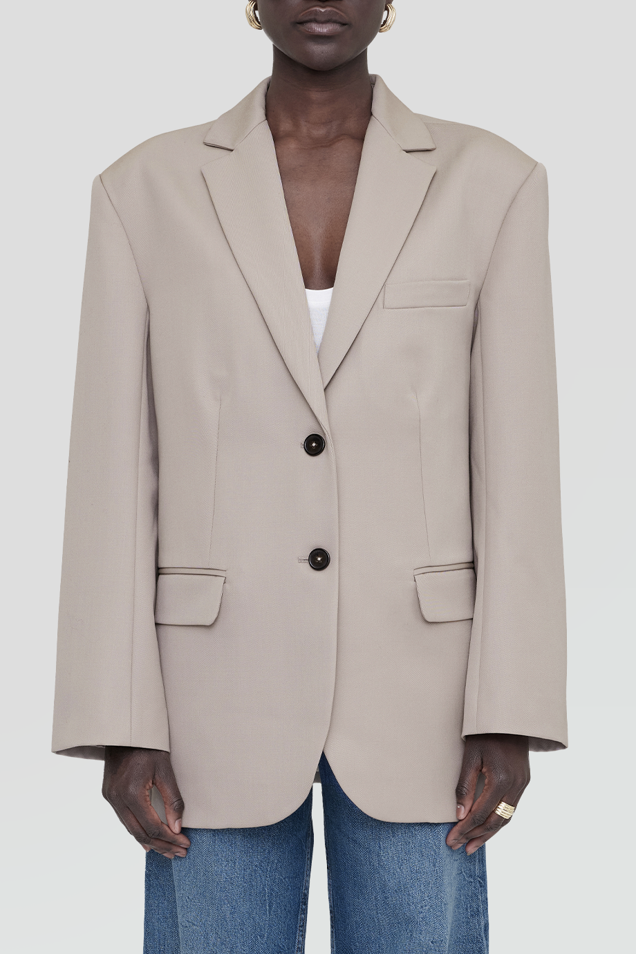 Anine Bing｜QUINN 寬版排釦西裝外套