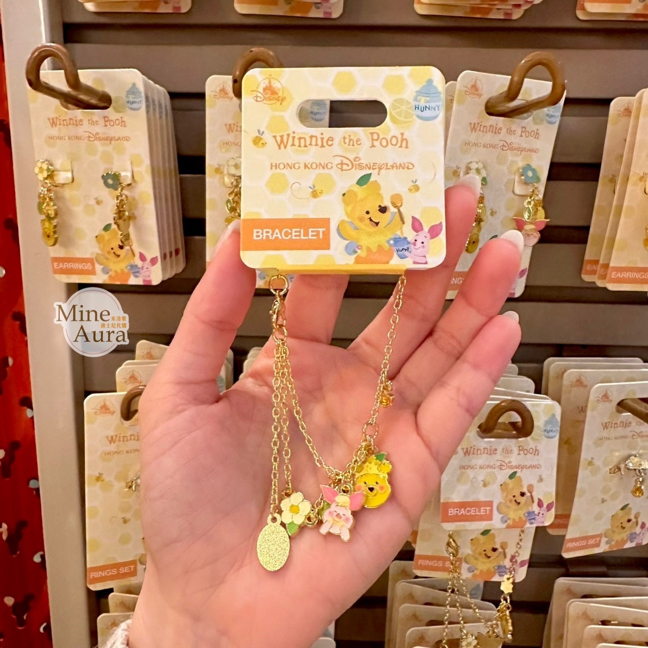 春日系列 小熊維尼 Winnie the Pooh 小豬 皮傑 piglet 造型 墜飾 手鍊 手環 首飾 -香港迪士尼樂園
