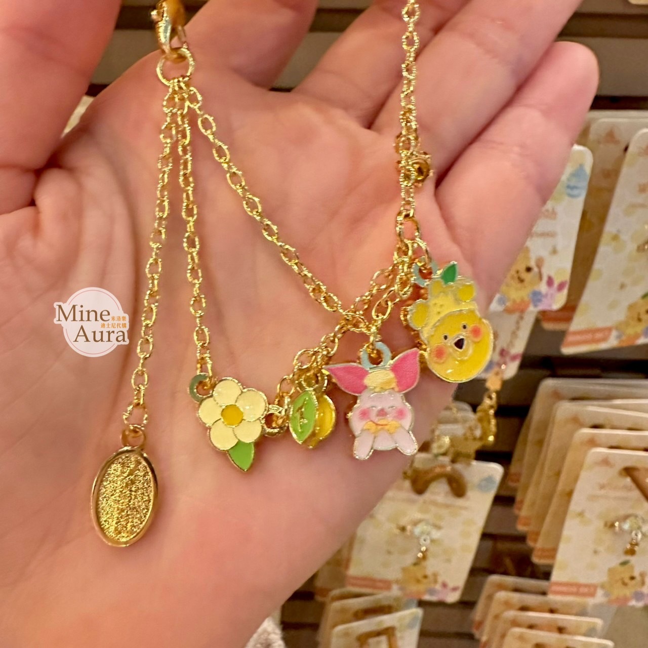 春日系列 小熊維尼 Winnie the Pooh 小豬 皮傑 piglet 造型 墜飾 手鍊 手環 首飾 -香港迪士尼樂園