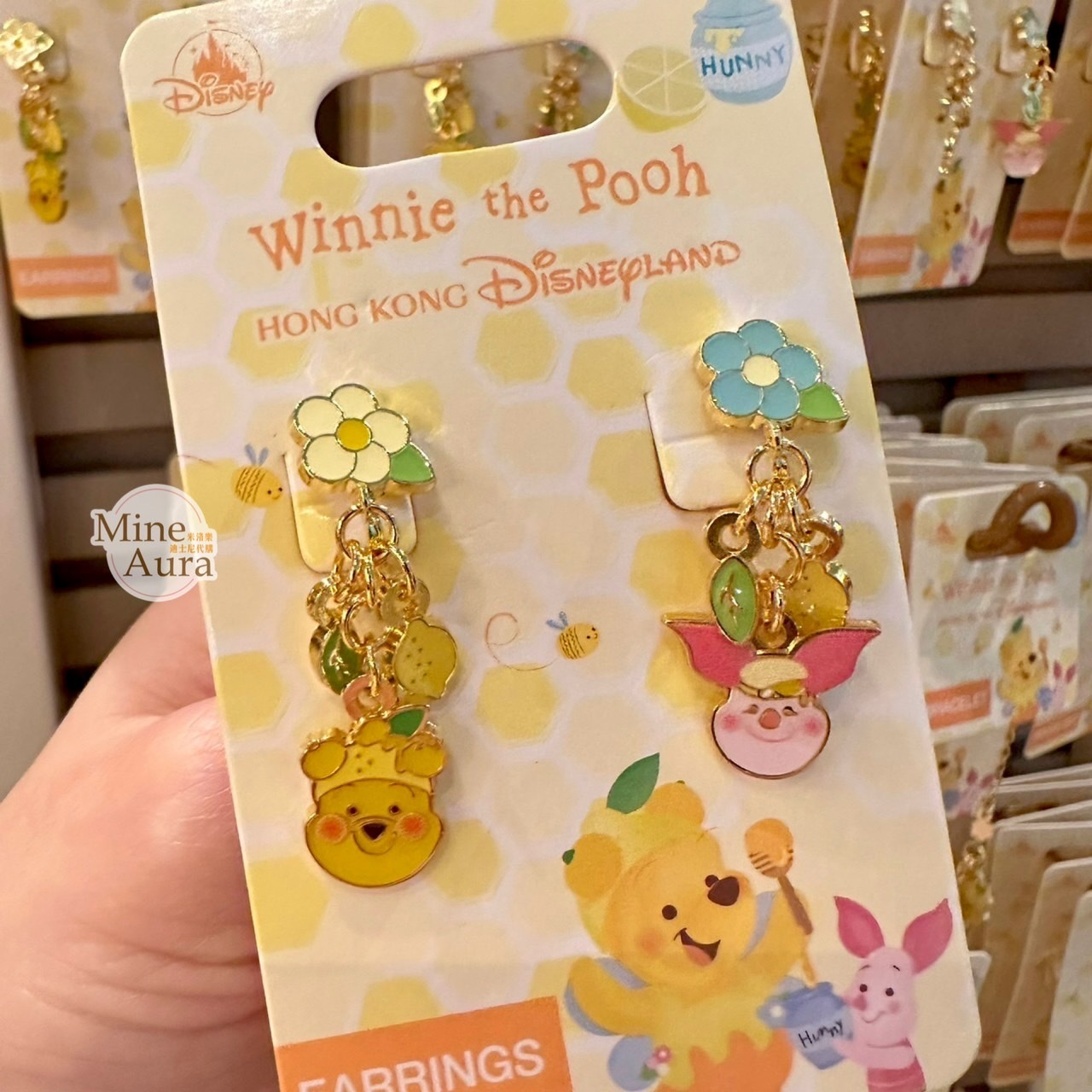 春日系列 小熊維尼 Winnie the Pooh 小豬 皮傑 piglet 造型 墜飾 耳環 首飾 -香港迪士尼樂園