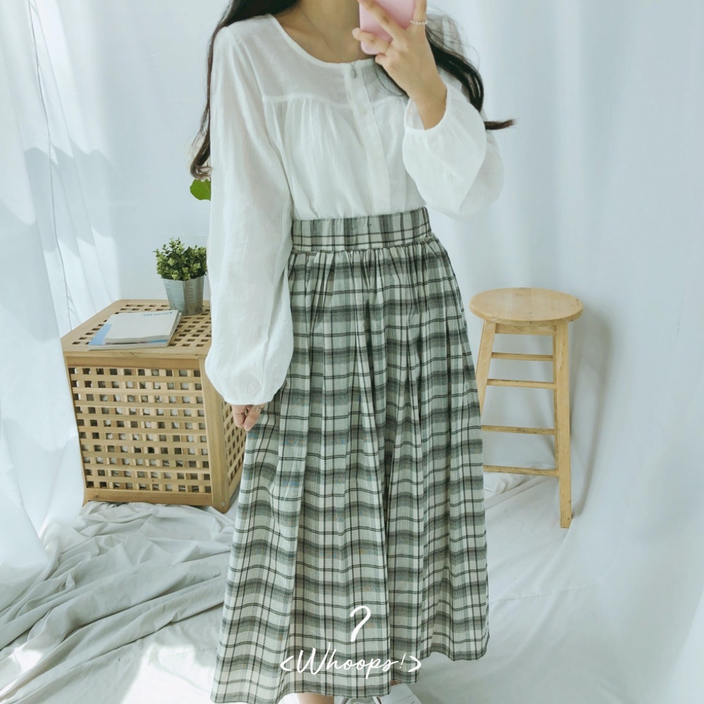 現貨｜格仔長傘裙