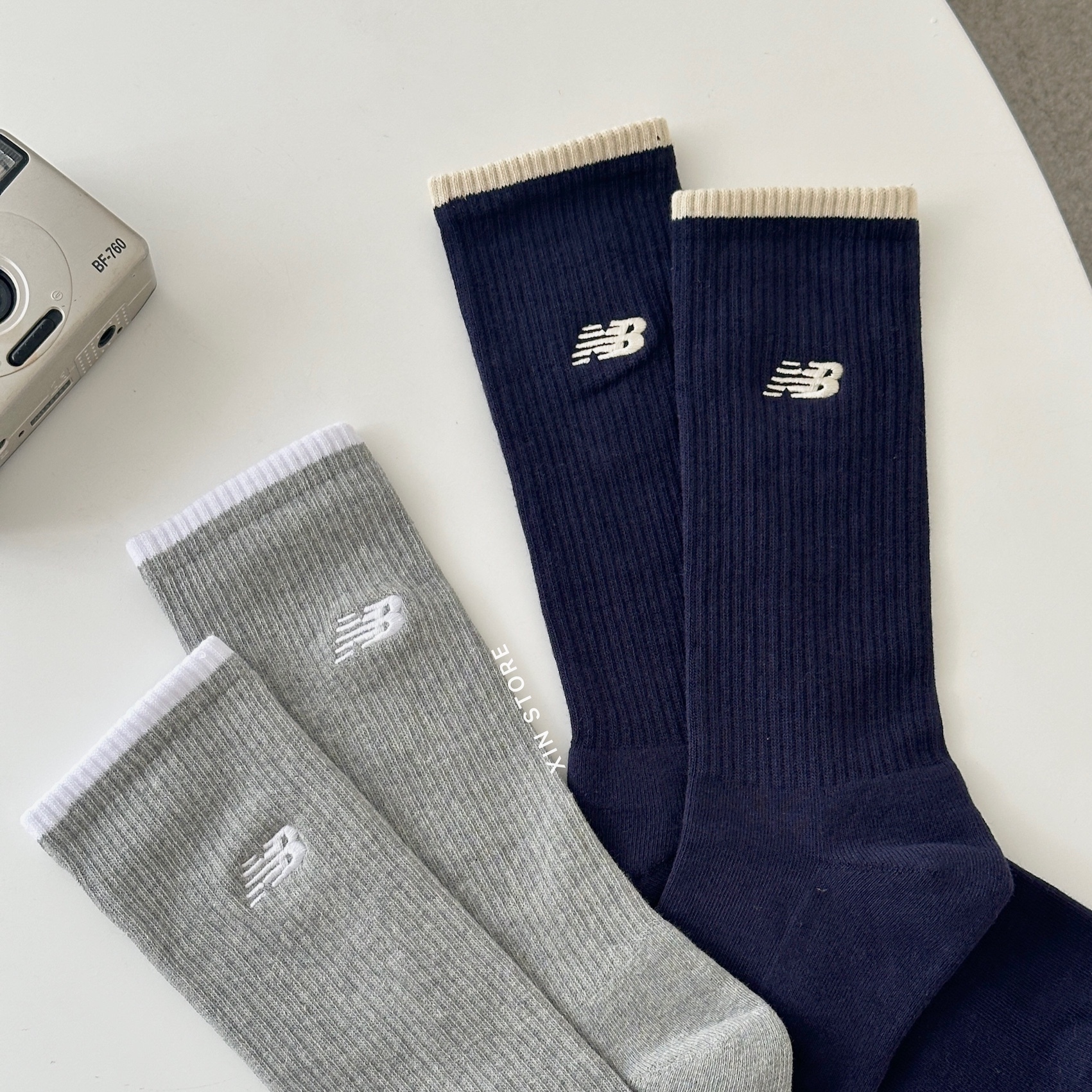 New Balance NB Boston Crew Socks 刺繡 長襪 襪子 兩雙一組