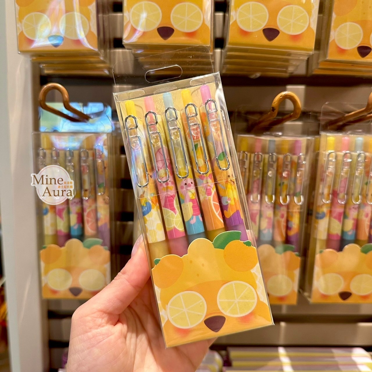 春日系列 小熊維尼 Winnie the Pooh 小豬 皮傑 piglet 圓珠筆 5入組 -香港迪士尼樂園