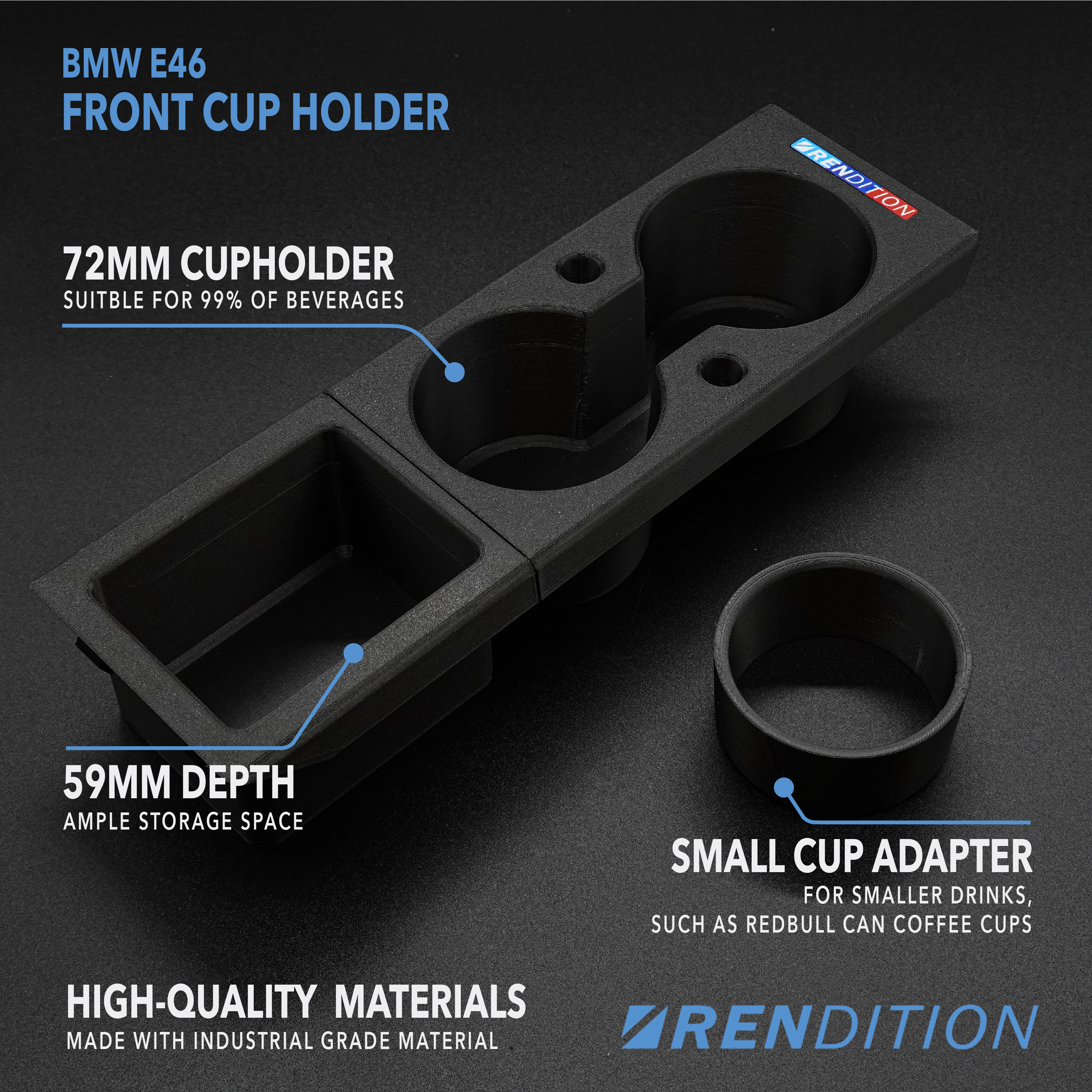 BMW E46 FRONT CUP HOLDER