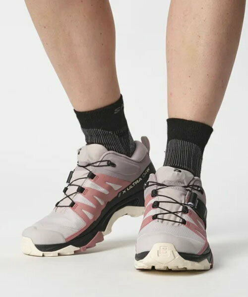 【SALOMON】女 X ULTRA 4 GTX 低筒登山鞋 灰/酒紅/杏奶棕/ L47454000
