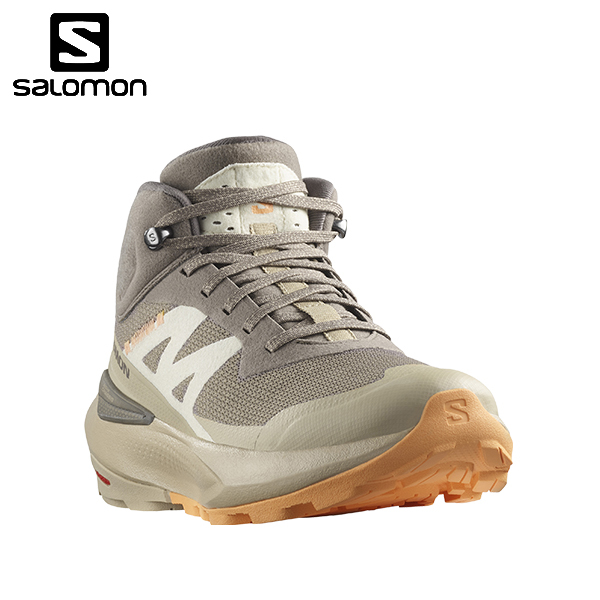 【SALOMON】女 Elixir Active Mid GTX 中筒登山鞋 女 獵鷹棕/胡椒灰/木瓜橘/ L47457200