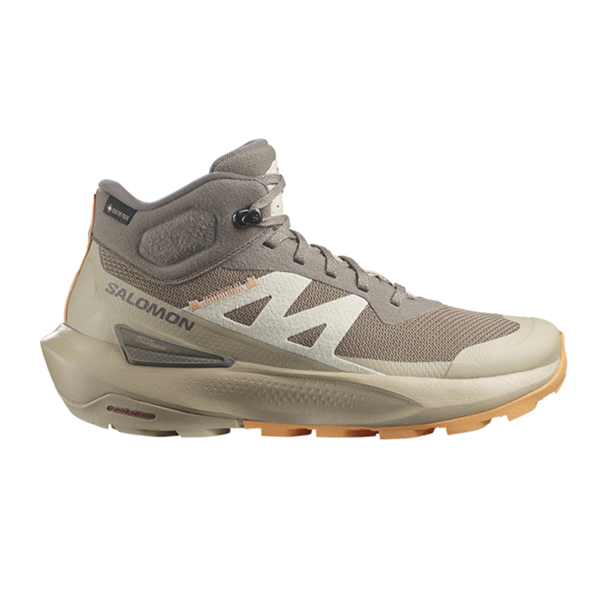 【SALOMON】女 Elixir Active Mid GTX 中筒登山鞋 女 獵鷹棕/胡椒灰/木瓜橘/ L47457200