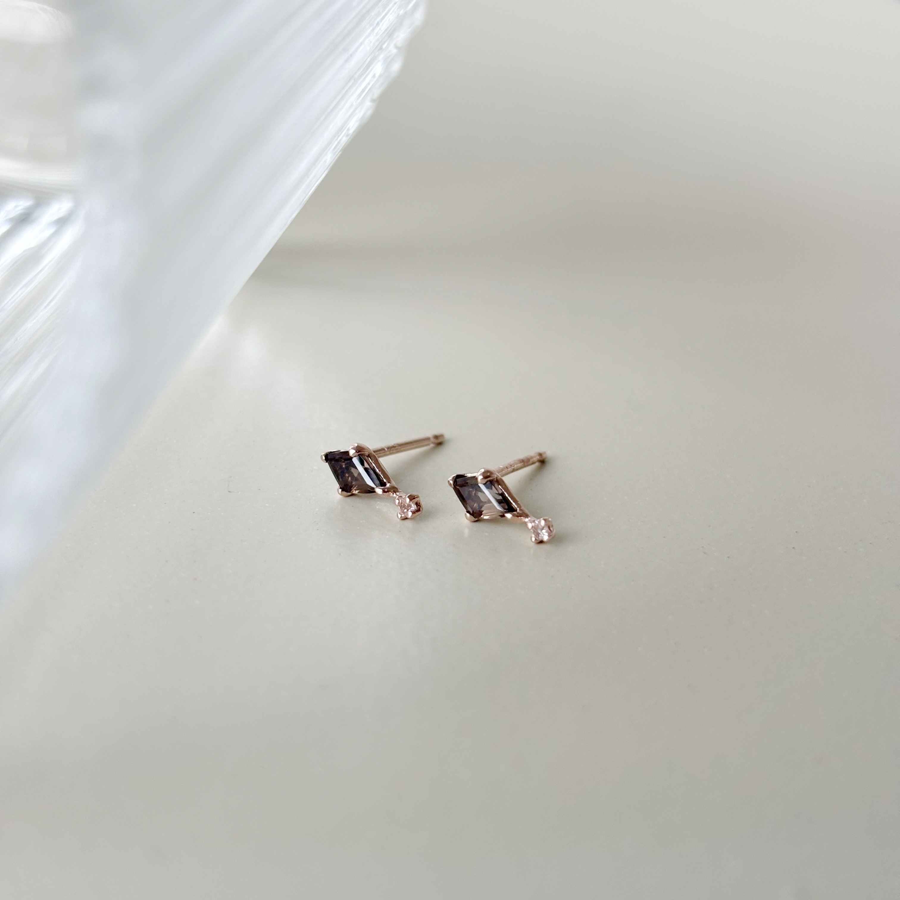 meteor箏形茶晶耳環