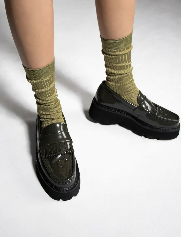 LB #36236 LASER-CUT CHUNKY PLATFORM OXFORDS