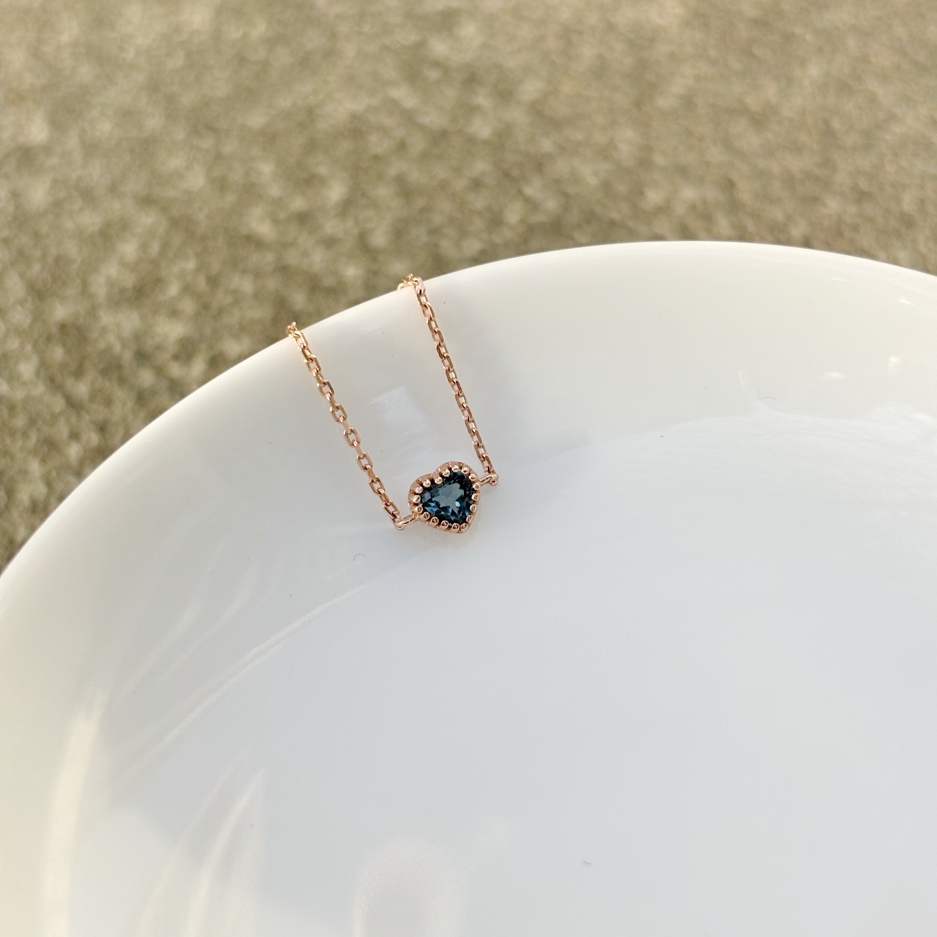 14k蛋糕愛心倫敦托帕石可調式鍊戒