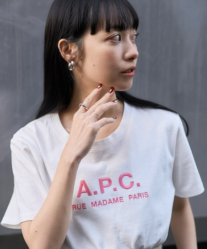 限時特價預購┃日本製 A.P.C. 別注款 RUE MADAME T 刺繡 基本款 條紋 短袖