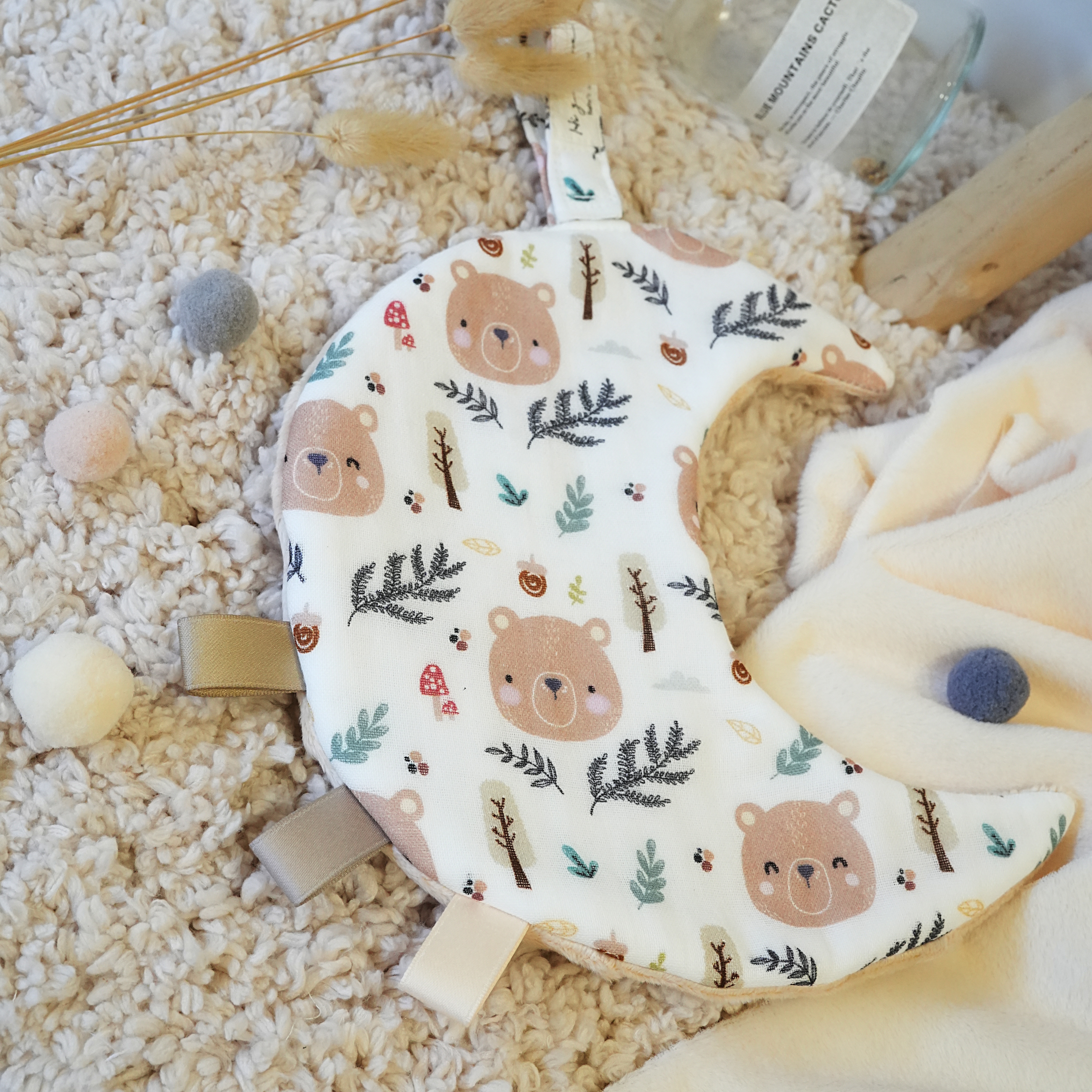 Hi Y.P store-獨家設計款-月光安撫巾-森林棕熊