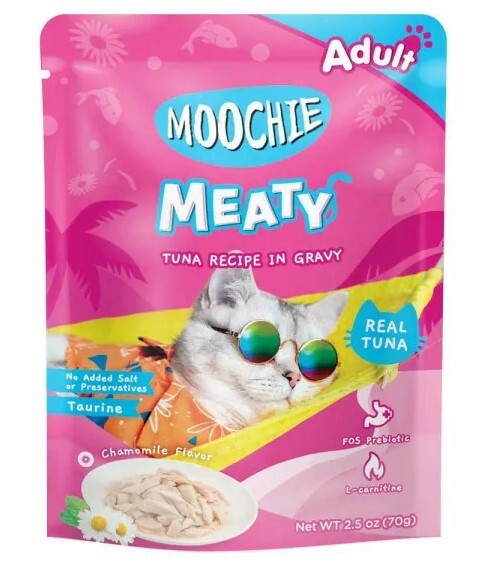 泰國Moochie Meaty系列貓用 吞拿魚洋甘菊70g*原盒12包