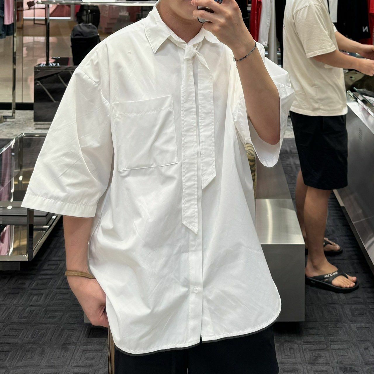 淨色拼呔短袖恤衫 BY ATTENTION-158S