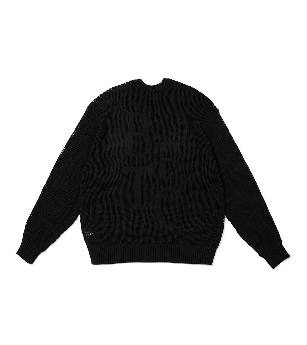 nozzle quiz® x sense of place BTFC Logo Mesh Sweater - 黑色／Black