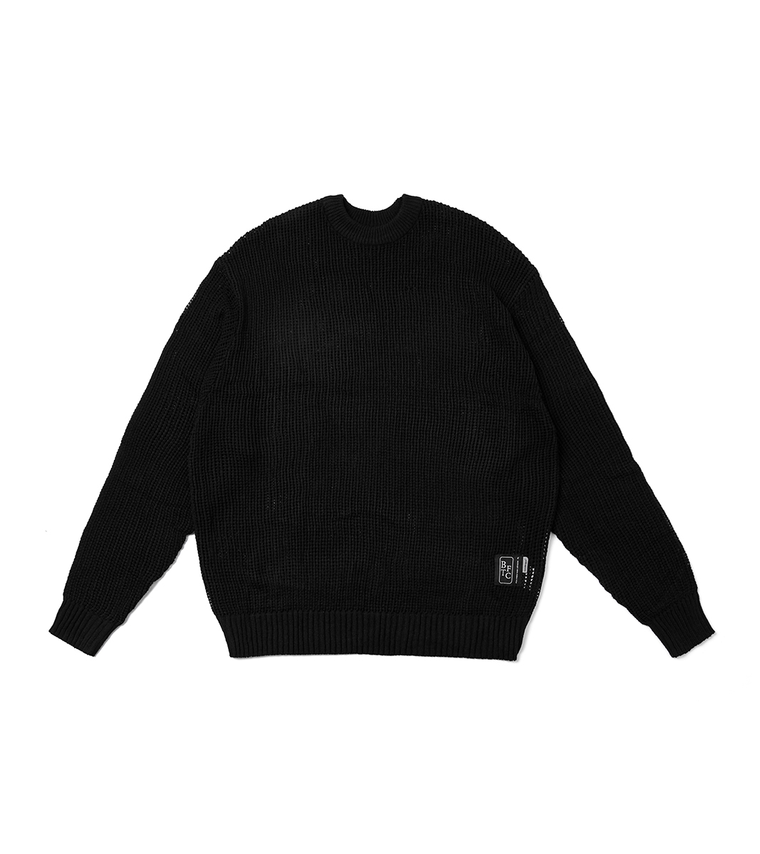 nozzle quiz® x sense of place BTFC Logo Mesh Sweater - 黑色／Black