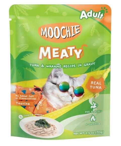 泰國Moochie Meaty系列貓用 吞拿魚海藻 70g* 原盒12包