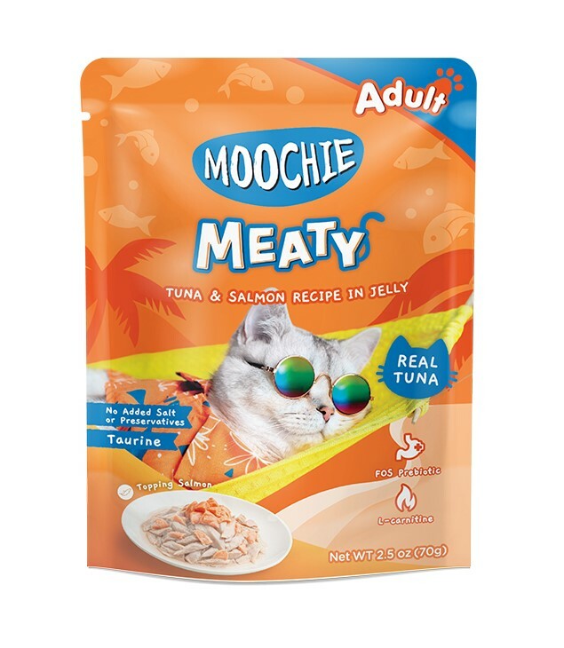 泰國Moochie Meaty系列貓用 吞拿魚三文魚 70g*原盒12包