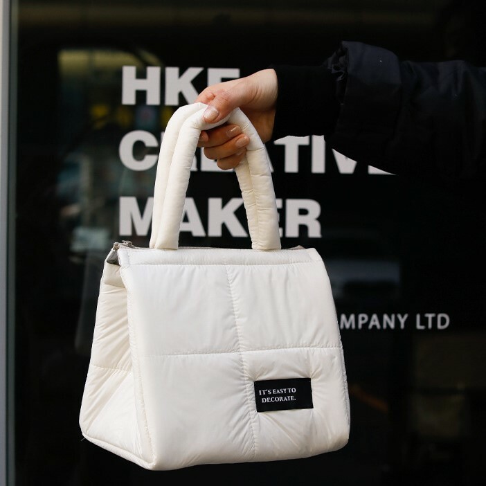 《3818》純素色字母標高質感手提保溫袋