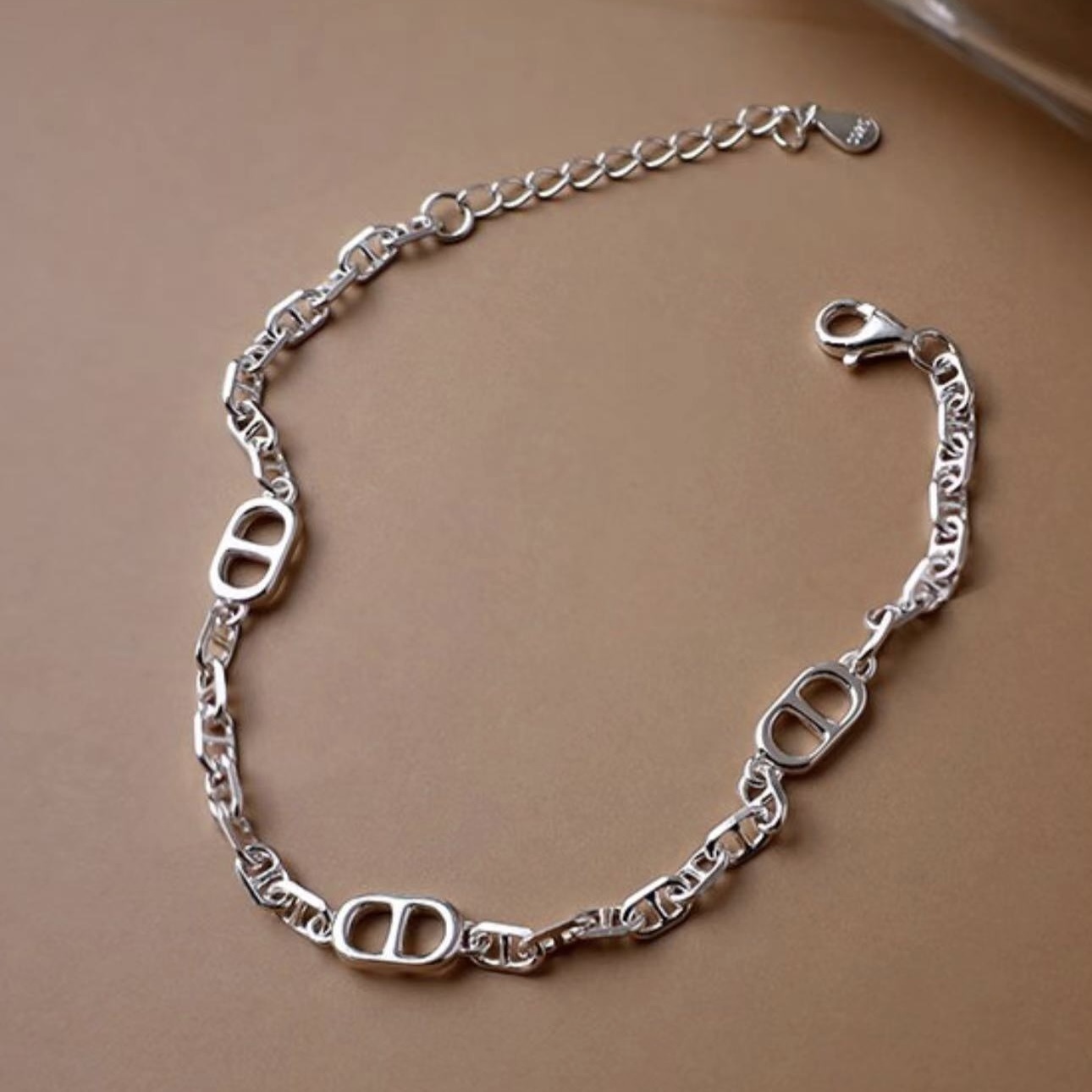 S22純粹．滿圈豬鼻拼接純銀手鍊