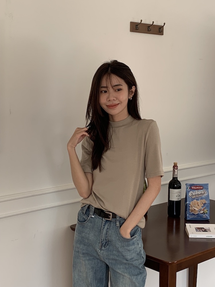 親膚小立領必帶上衣