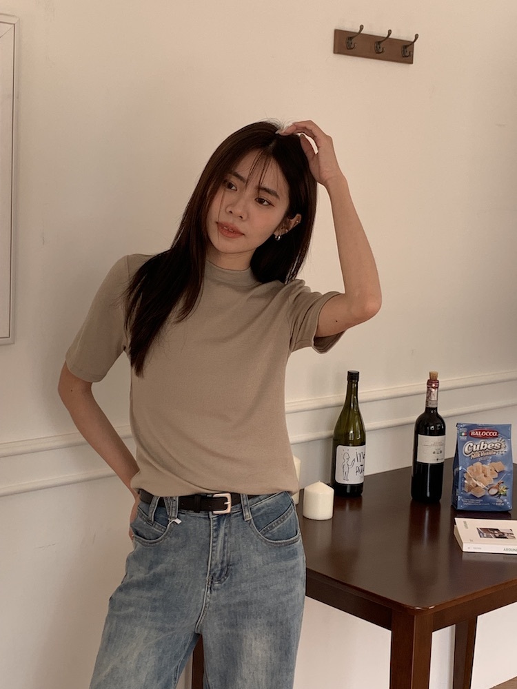 親膚小立領必帶上衣