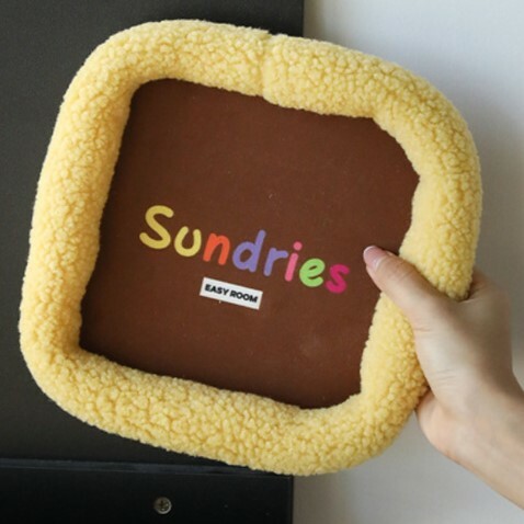 《3819》胖胖邊羊羔毛絨收納盤