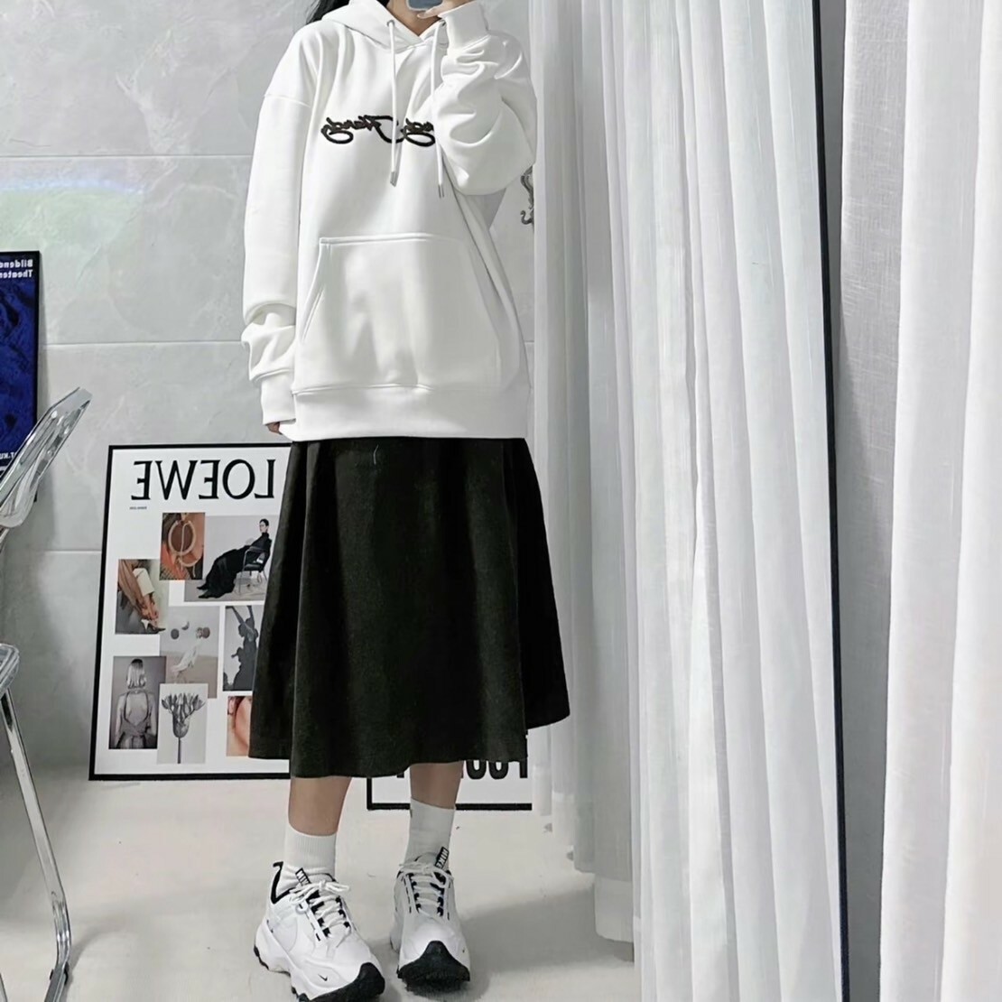 Nike TC7900 熊貓黑白 小香風仙女鞋 白黑增高 DR7851-100