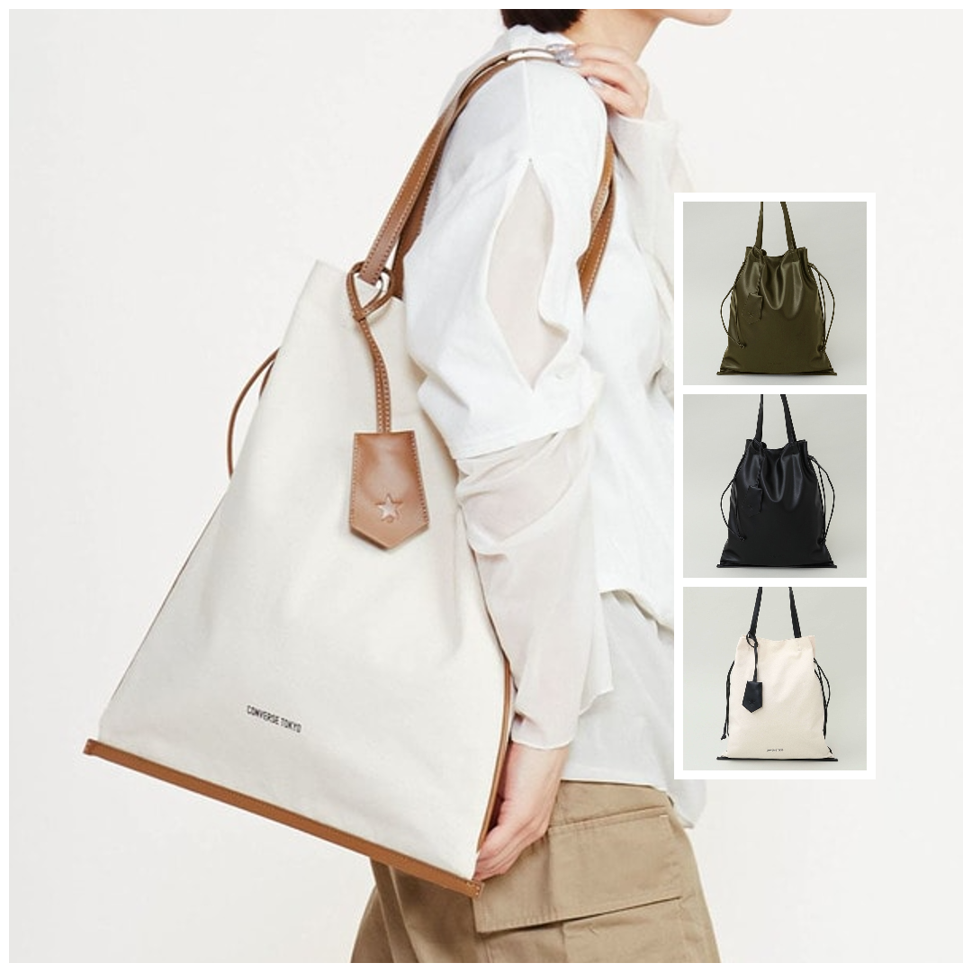預購┃日本限定 CONVERSE TOKYO CANVAS GATHERED TOTE BAG 帆布 皮革 托特包