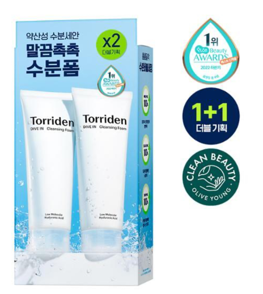 《Olive young連線》Torriden Dive In Low Molecular Hyaluronic Acid Cleansing Foam 150mL x2