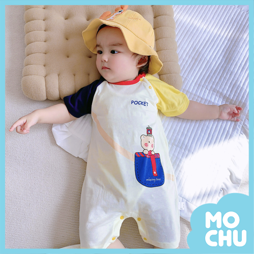 口袋熊短袖連身衣