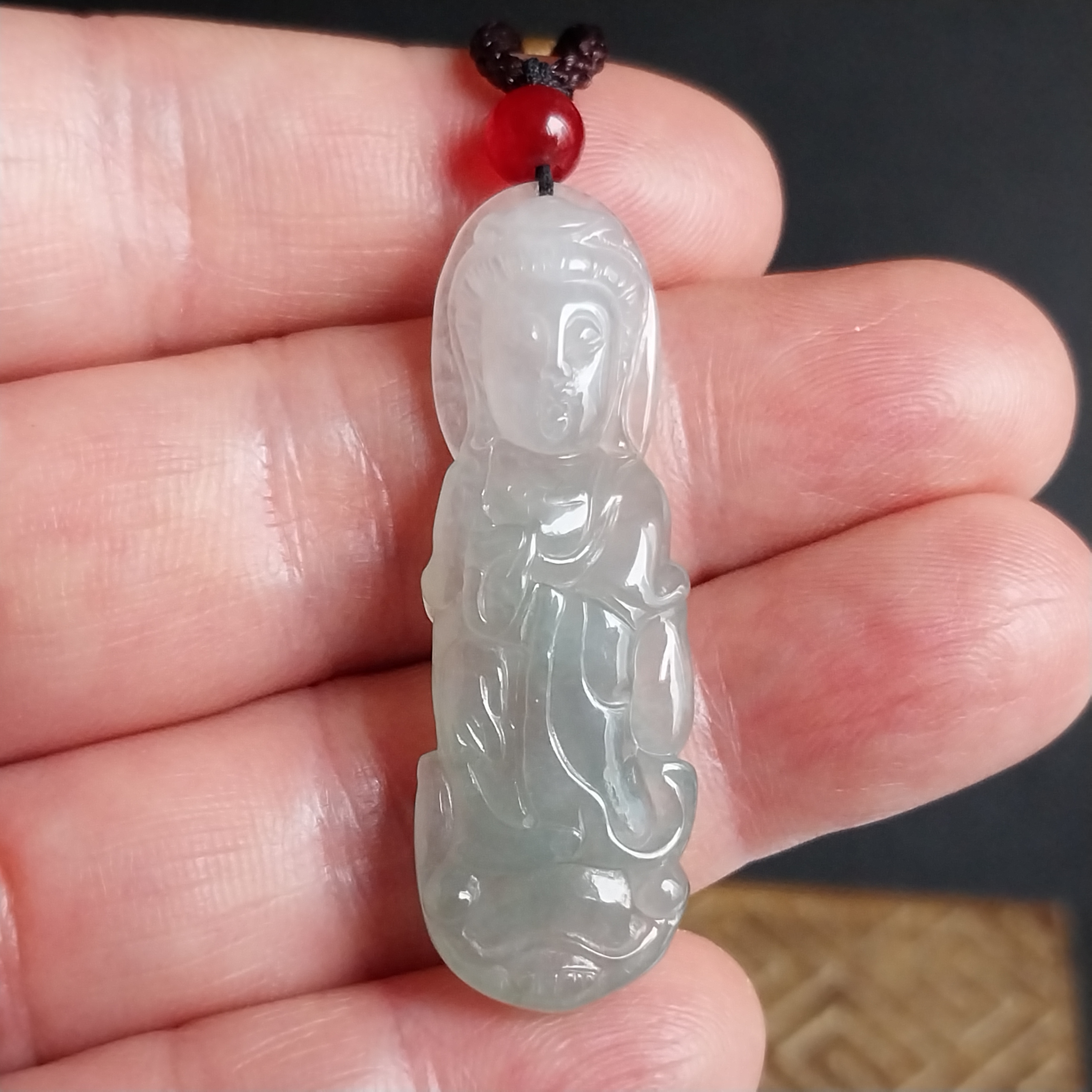 J2297 翡翠冰晴水觀音吊墜