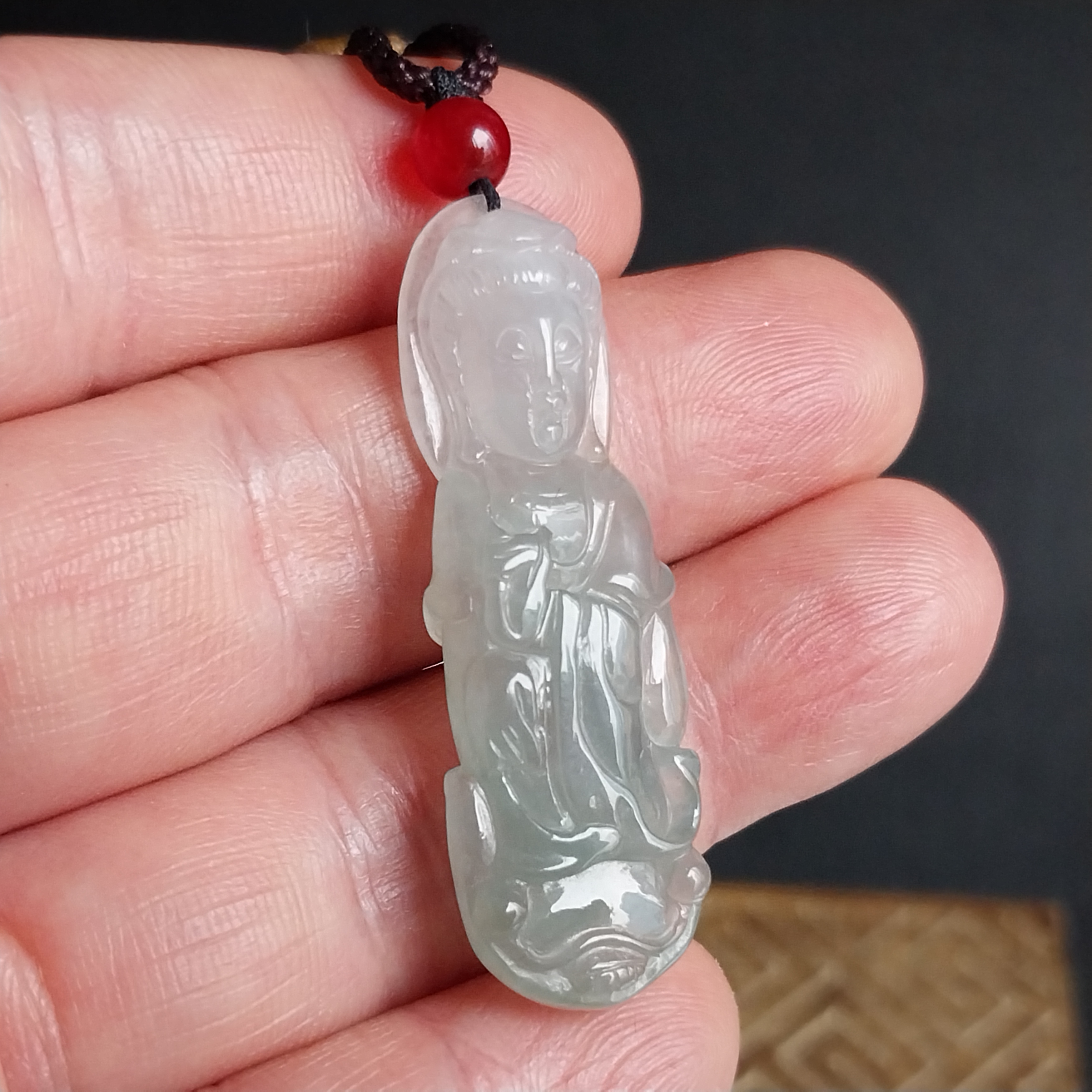 J2297 翡翠冰晴水觀音吊墜