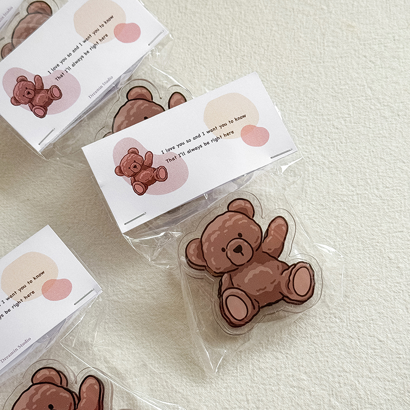 熊熊＆兔兔造型壓克力磁吸夾