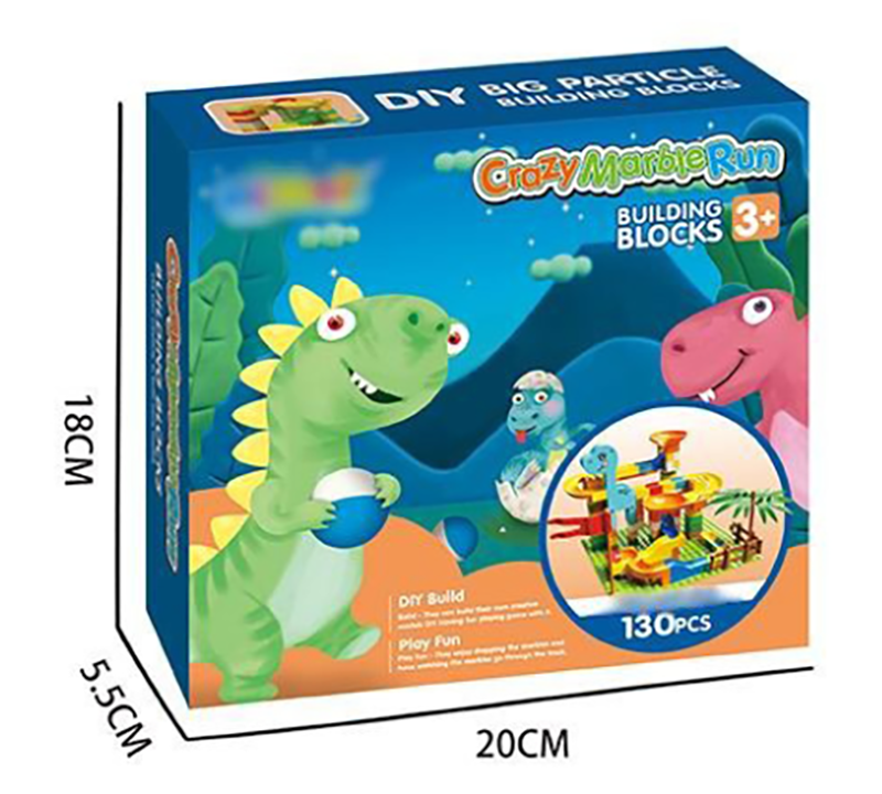 現貨區 盒裝玩具 積木130小顆粒恐龍滑道+底板 AB518