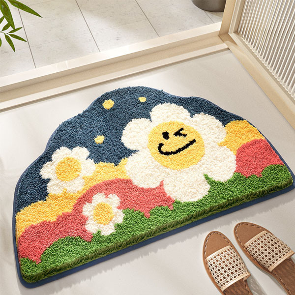 山水花林植絨踏墊