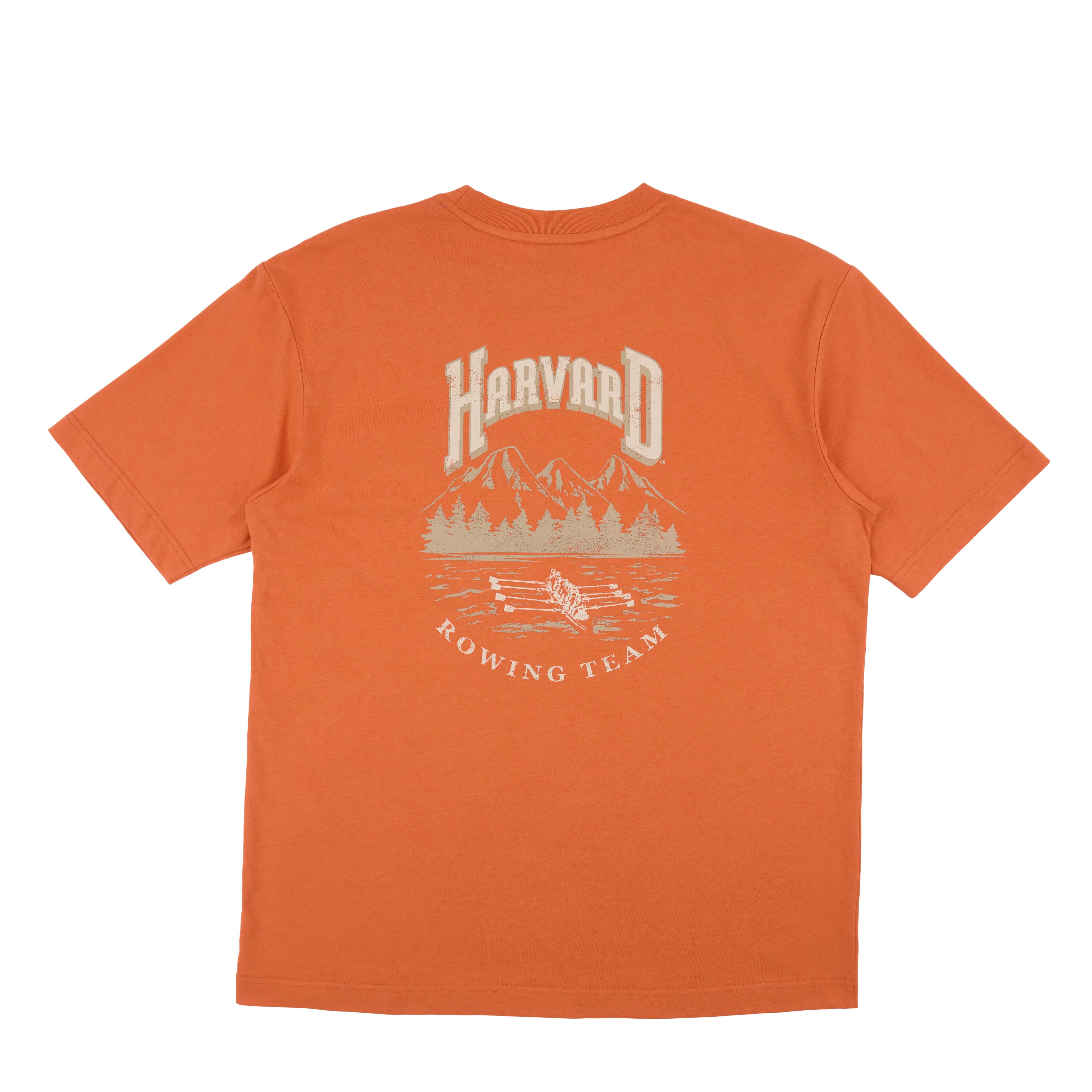 【NCAA】哈佛大學 微落肩口袋上衣 - 橘/綠