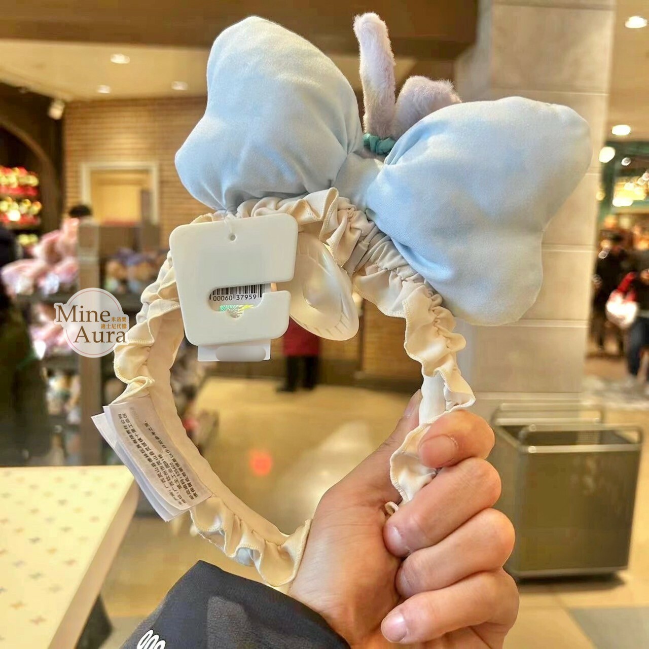 史黛拉露 星黛露 StellaLou 絨毛大頭 蝴蝶結 滾邊 造型 髮圈 髮箍 -上海迪士尼樂園