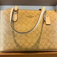 [S] COACH CH504 SIGNATURE TOTE BAG,IM/LIGHT KHAKI/CHALK, 195031871603 (SCO694)